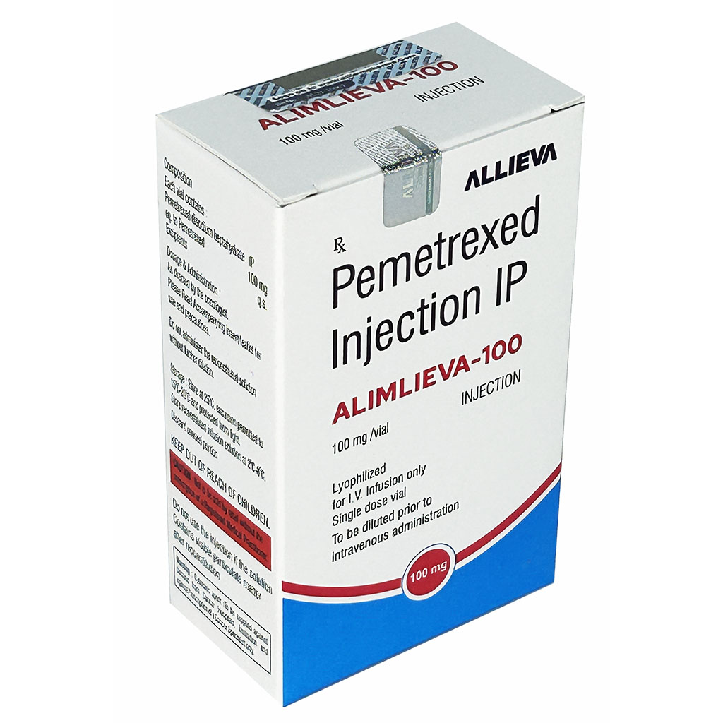 ALIMLIEVA 100MG Pemetrexed Injection IP 100mg by ALIMLIEVA 100MG