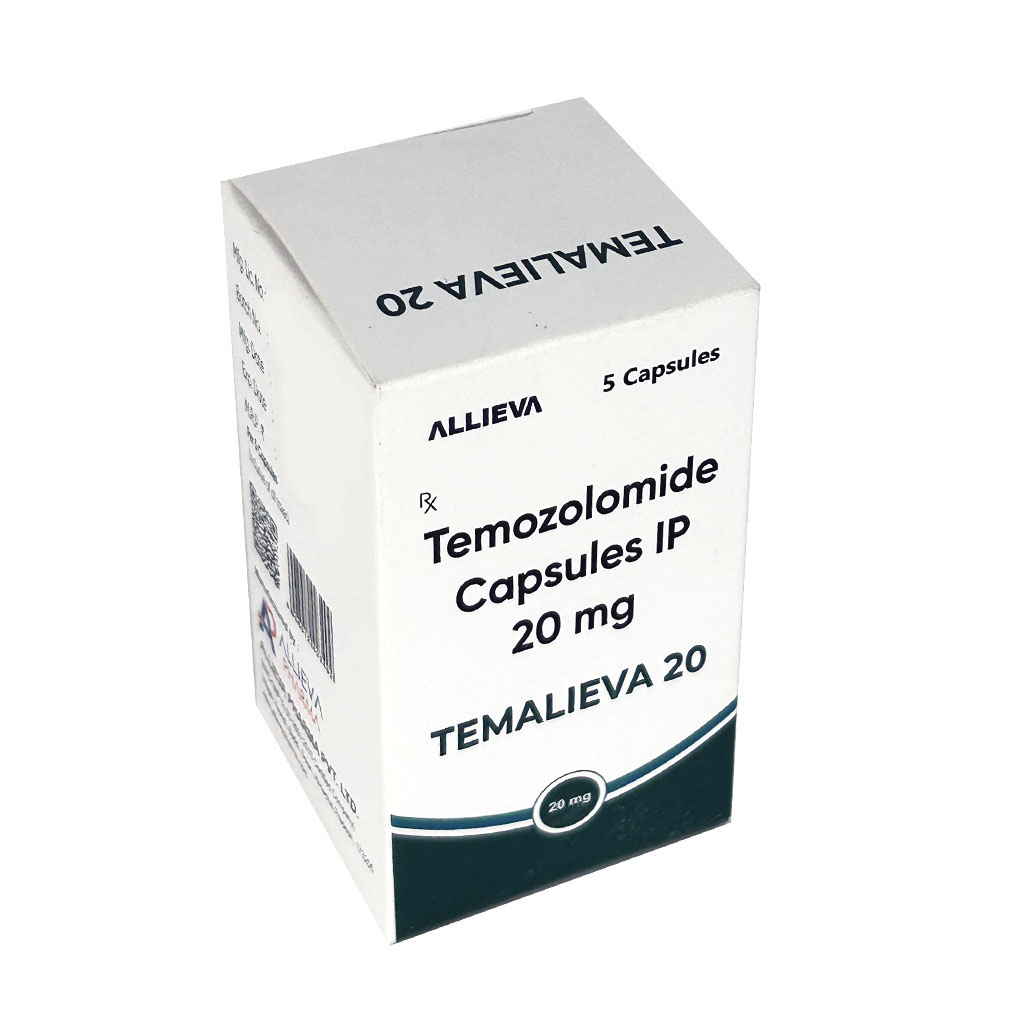 TEMALIEVA 20MG Temozolomide Capsules IP 20mg by Allieva Pharma Private Limited